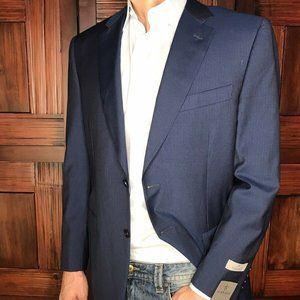 Canali Classic Navy Pinstripe Suit Jacket Size 42S